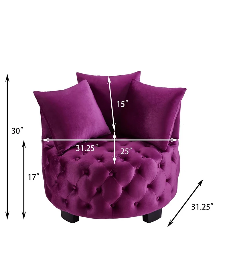 Streamdale Furniture Contemporary Upholstered Tufted Leisure Chair Violet