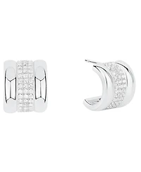 And Now This Cubic Zirconia Silver Plated Huggie Hoop Earrings, Macy's Exclusive