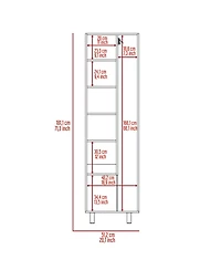 Lovmor 71.3 inch High Cleaning Supplies Cabinet with 5 Shelves for Mop Broom Storage
