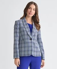 Kasper Women's Shawl-Collar Tweed Long-Sleeve Jacket