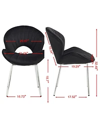 Streamdale Furniture Modern Design Chair, Velvet, Set of 2