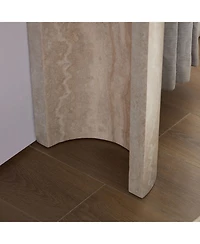 Streamdale Furniture Faux Marble Console Table Narrow Sofa Table Beige