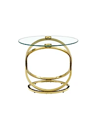 Streamdale Furniture Round Tempered Glass Coffee Table - 80x80x45cm