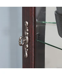 Streamdale Furniture Streamdale Dark Cherry Lighted Corner Curio Cabinet