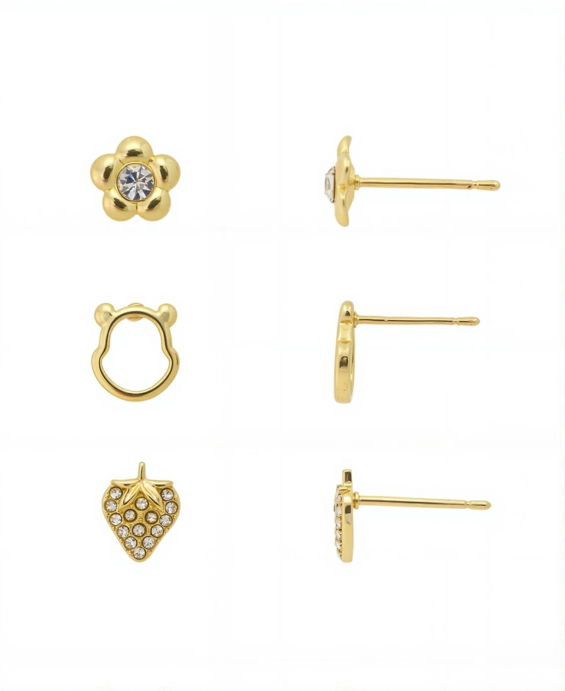 Disney Crystal Winnie the Pooh Trio Earring Set