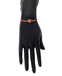 Disney Minnie Mouse Enamel Heart Bolo Bracelet