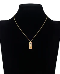 Disney Mickey Mouse "Mom" Cubic Zirconia Head Multicolor Crystal Bar Necklace