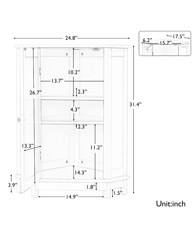 Lovmor Grey Storage Cabinet with Adjustable Shelves Modern Design