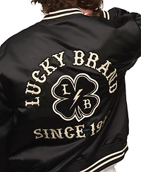 Lucky Brand Men's Satin Varsity Regular-Fit Jacket