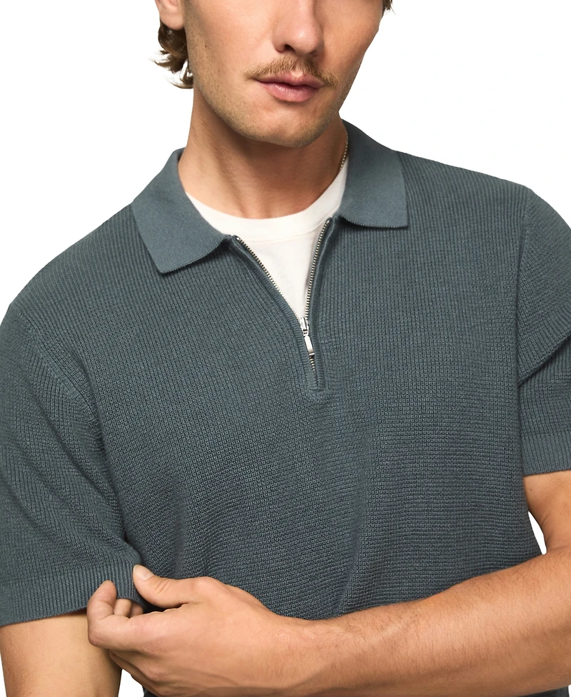 Lucky Brand's Men's Quarter-Zip Polo Sweater