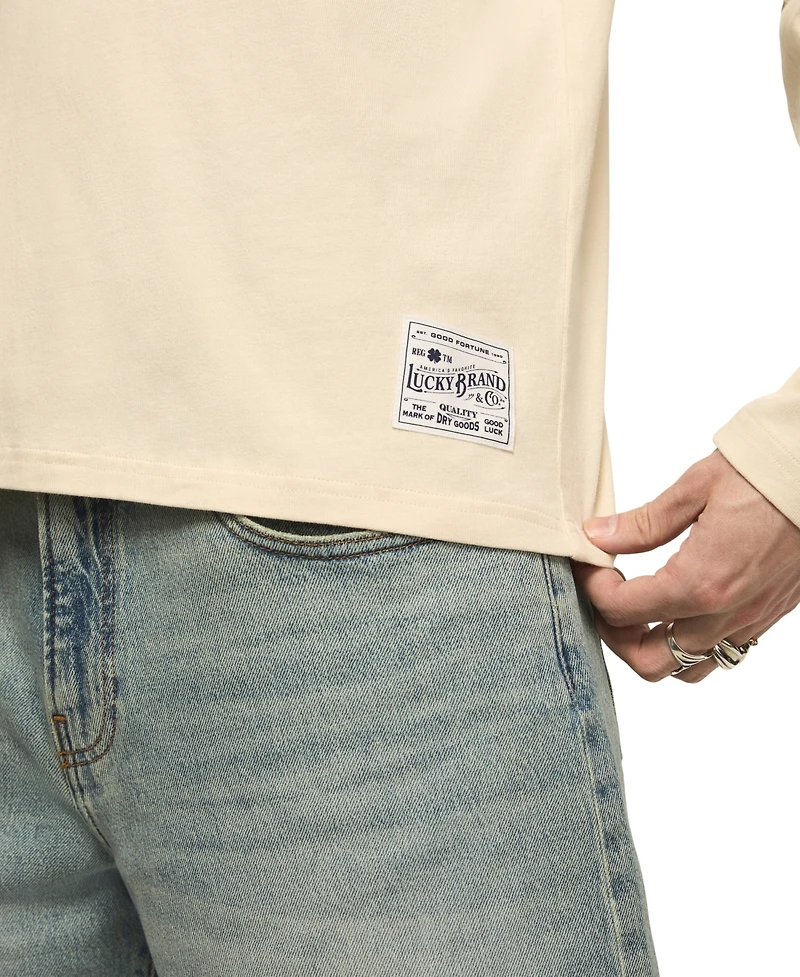 Lucky Brand Men's Long-Sleeve Football Crewneck Knit T-Shirt