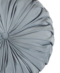 Saro Lifestyle Round Velvet Pintucked Poly Filled Decorative Pillow, Set of 2