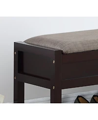 Simplie Fun Rouen Seating Bench with Shoe Storage, Espresso