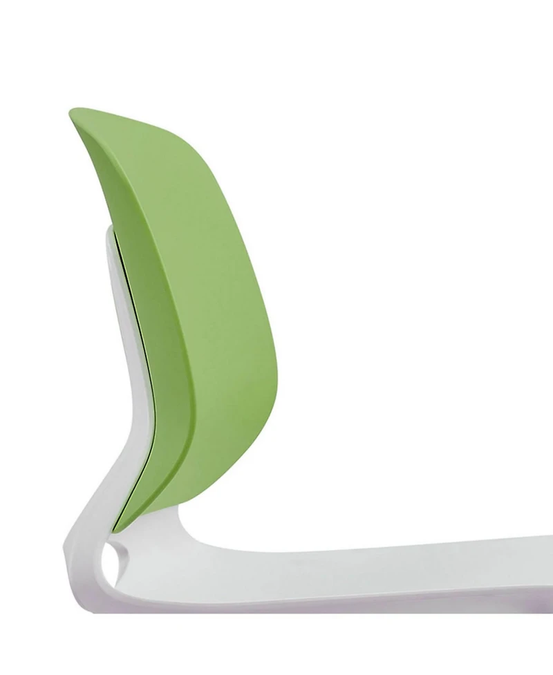 Streamdale Furniture Modern Stacking Chairs Set of 4 (White+Blue/Green) Polypropylene Seat, Fiberglass Back