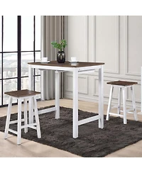 Streamdale Furniture Streamdale 3 Pieces Counter Set Hanging Stool Easy To Clean For Small Space