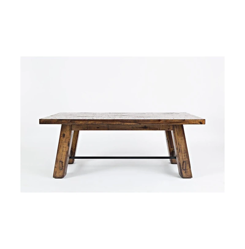 Jofran Cannon Valley Rustic Distressed Industrial Trestle 50" Coffee Table