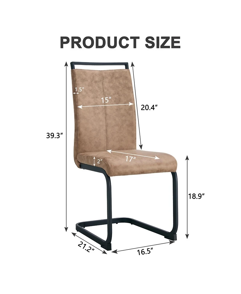 Streamdale Furniture Dining Chairs, Tech Cloth High Back Upholstered Side Chair (Set of 2)