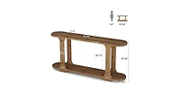 Tribesigns 63 Inch Solid Wood Console Table, Farmhouse Couch Table Behind Sofa with 2-Tier Shelf for Hallway, Foyer, Entrance