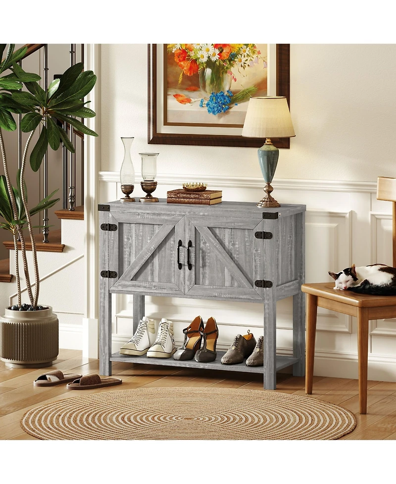 Homcom Multipurpose Corner Pantry w/Buffet Server Countertop Surface, Easy To Clean