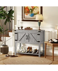 Homcom Multipurpose Corner Pantry w/Buffet Server Countertop Surface, Easy To Clean