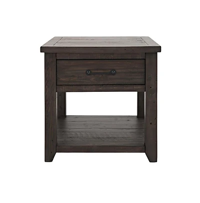 Jofran Madison County Rustic Reclaimed Pine Farmhouse Harris End Table