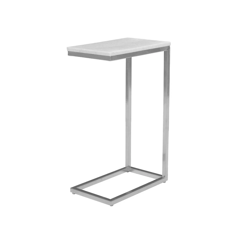 Jofran Aurora Solid Marble Modern Luxury Glam Accent C-Table (Set of 2)