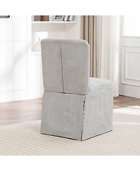 Streamdale Furniture Linen Dining Chairs, Modern Fabric Side Chairs, Padded Seat, Set of 2 (Gray