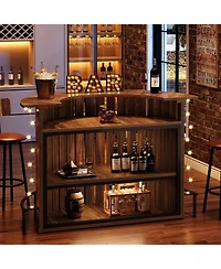 Tribesigns 4-Tier Bar Table, 39.4" H Home Bar Unit with Footrest, Arc-Shaped Mini Bar Table, Modern Wine Bar Cabinet