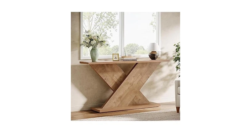Tribesigns 63" Console Table, Farmhouse Wooden Couch Table Behind Sofa with Storage, Long Entryway Sofa Station