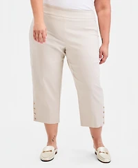 Jm Collection Plus Side-Button Capri Pants, Macy's Exclusive
