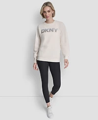 Dkny Sport Women's Nolita Rhinestone Logo Crewneck Sweatshirt