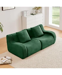 Streamdale Furniture Streamdale Soft Teddy Fabric Boneless Sofa, No Assembly, Anti-Slip, 32D Sponge