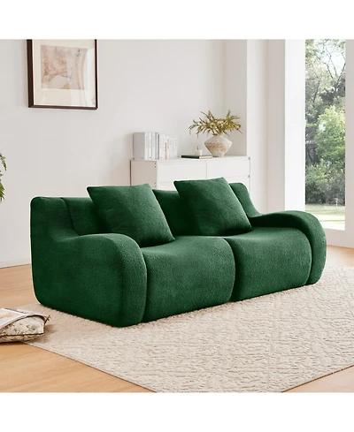 Streamdale Furniture Streamdale Soft Teddy Fabric Boneless Sofa, No Assembly, Anti-Slip, 32D Sponge