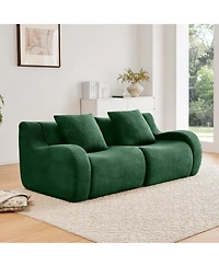 Streamdale Furniture Streamdale Soft Teddy Fabric Boneless Sofa, No Assembly, Anti-Slip, 32D Sponge