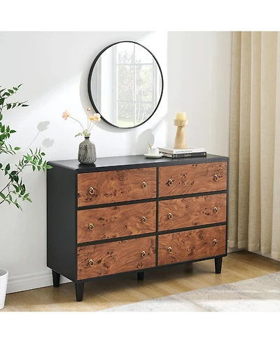 gaomon 6 Drawers Dresser for Bedroom, Fabric Storage Tower Living Room, Entryway, Easy Pull Bins, Chests Organizer