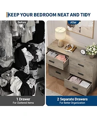 Gaomon 6-Drawer Dresser – Modern Wooden Chest with Metal Handles, Perfect Organizer for Bedroom, Closet, or Living Room.