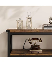 gaomon 47" Long Console Table, 3-Tier Entryway Table with Storage Shelves, Rectangular Sofa Table for Entryway,"dustrial Entry Table for Ent