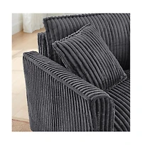 Cesicia Corduroy Lazy Sofa with Backrest & Armrests for Living Room Bedroom