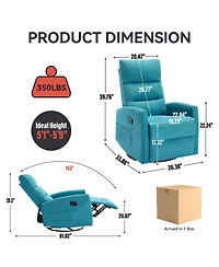 Boyel Living Manual Recliner Chair with Rocker and Swivel Fabric for Room