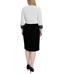 Ny Collection Women's Lace-Detail 2 Piece Textured Knit Dress Set