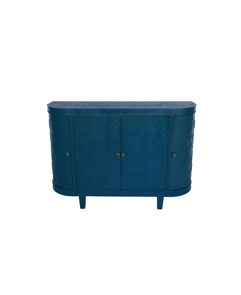 Lovmor Handmade Fir Wood Shutter Accent Cabinet Rustic Walnut Sideboard Storage Buffet