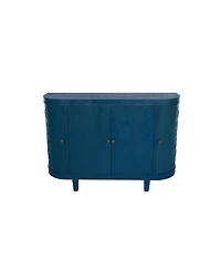 Lovmor Handmade Fir Wood Shutter Accent Cabinet Rustic Walnut Sideboard Storage Buffet