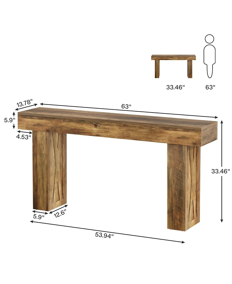 Tribesigns 63-Inch Narrow Console Table, Modern Sofa Table for Hallway