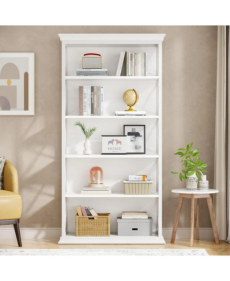 Tribesigns 6-Tier Bookcase Set of 2, 71 Inches Industrial Bookshelves and Bookcases with 5 Shelf Display Storage Shelves