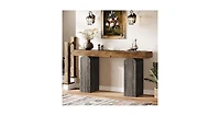 Tribesigns 63" Long Entryway Table, Farmhouse Console Table with 2 Arched Pedestal Legs