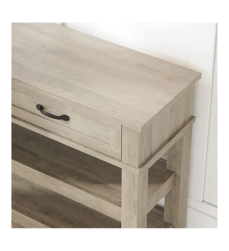 gaomon Entryway Table, Console Table with 2 Storage Drawers, 3-Tier Farmhouse Wooden Sofa Table, Hallway Tables for Entryway Living Room, Grey