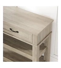 gaomon Entryway Table, Console Table with 2 Storage Drawers, 3-Tier Farmhouse Wooden Sofa Table, Hallway Tables for Entryway Living Room, Grey