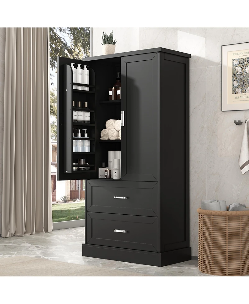 Lovmor Adjustable Shelf Storage Cabinet with Door Shelves