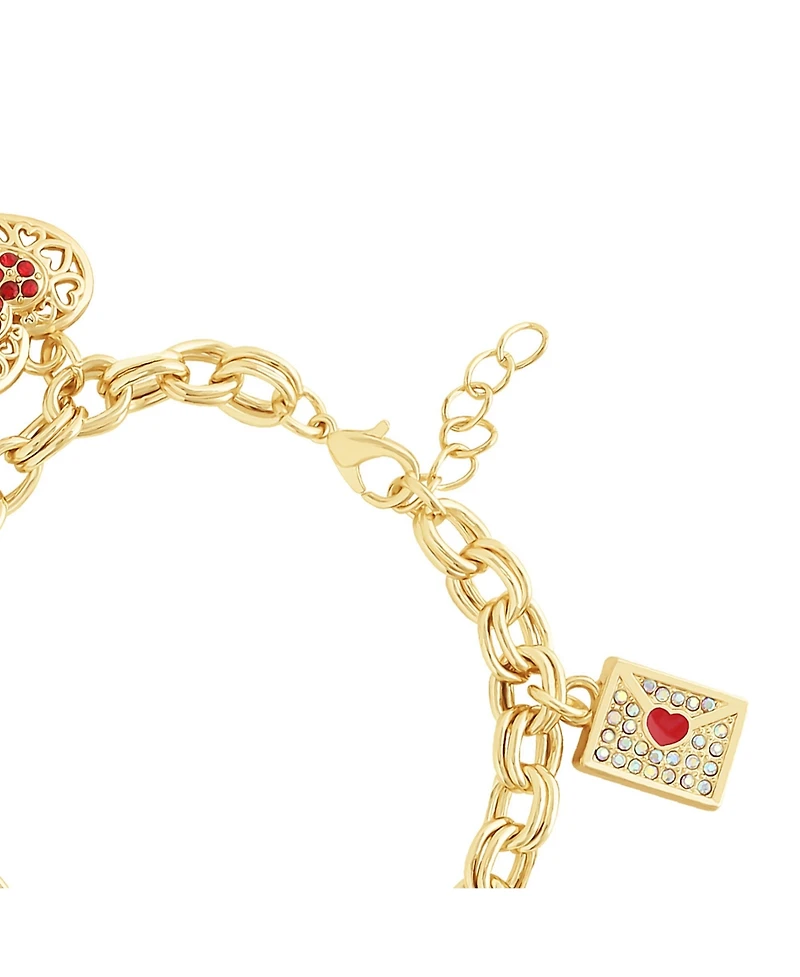 Hello Kitty Crystal Charm Bracelet with Iconic Charms