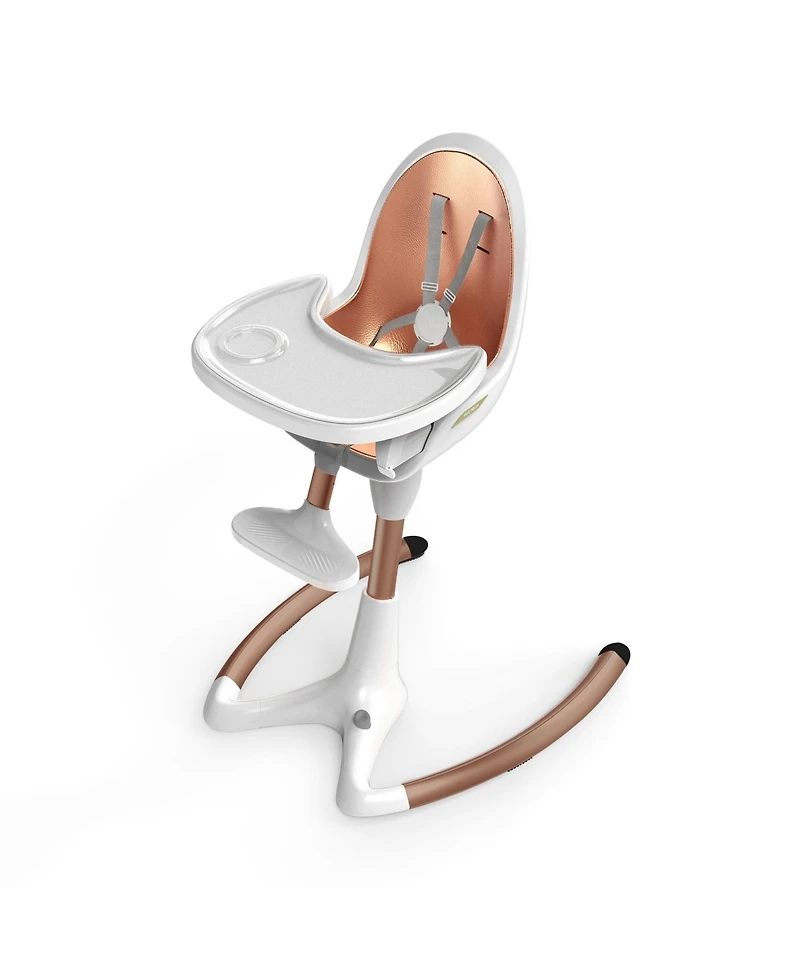 Cesicia White Gold Luxury Baby Dining Chair Baby High Chair with Adjustable Seat Height and Removable Tray